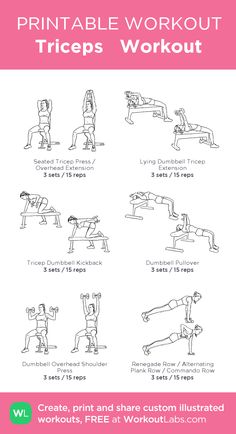 the printable workout poster shows how to do an exercise with one hand and two hands