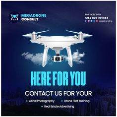 a flyer for a medical event with a white dji - master flying in the sky