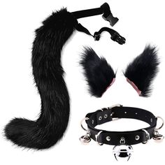 New In Package, Never Open It Come With - 1 Black Cat Tail - 2 Cat Hears - 1 Collar I Accidentally Bought Two Instead Of One Cat Ears Outfit, Cat Style Fashion, Fox Ears And Tail, Cat Ears And Tail, Gothic Cosplay, Wolf Tail, Animal Tails, Wolf Ears, Pet Play