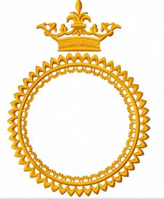 an ornate gold frame with a crown on top