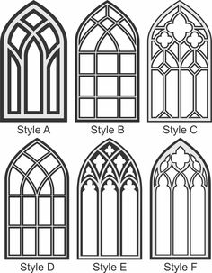 four different types of gothic windows