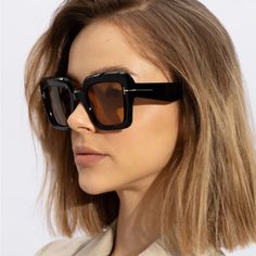 Tom Ford Esme Sunglasses For Women Model Ft1157 Featuring Shiny Black Full-Rim Acetate Frame With Yellow Lenses. Brand Code: 1157. Color Code: 01e. Authorised Tom Ford Size Lens Width 49 Mm Bridge Width 17mm Temple Width 145 Mm Ford Accessories, Womens Toms, Oversized Sunglasses, Colored Sunglasses, Black N Yellow, Tom Ford, Sunglasses Accessories, Color Coding, Lenses