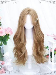 This price is for a wig only, others are not included. Hair Length:LongWig Bangs:Curtain BangsWig Details:Heat-resistant Synthetic Fiber / Natural Top / Net Closed Wefted Cap Construction / WavySizeFree SizeHair Length60 Gold Blonde Hair, Korean Long Hair, Gold Wigs, Bangs Curtain, Top Net, Gold Blonde, Cosplay Hair, Hair Stylies, Hair Styler