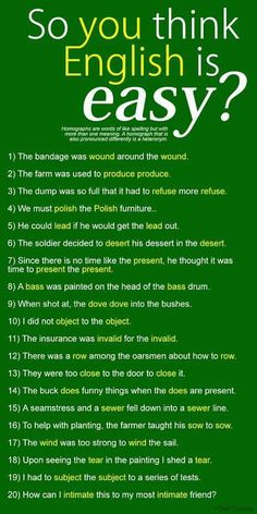 an english poster with the words, so you think english is easy? and other things to