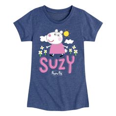 Peppa Pig - Suzy Sheep - Girls Toddler And Youth Fitted Short Sleeve Tee Rebecca Rabbit, Pig Girl, Girl Fits, Girls Toddler, Long Sleeve Turtleneck, Kids Outfits Girls, Peppa Pig, Girls Long Sleeve, Girls Shopping