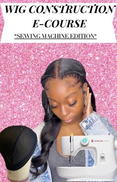 "Transform Your Wig-Making Skills with Our Sewing Machine Edition E-Course! Learn to Set Up Your Machine, Perfect Your Stitching, Measure and Outline with Precision, Sew Closures and Frontals, Double-Weft Bundles, and Construct a Stunning Wig Unit--Plus, Enter for a Surprise Vendor Giveaway!" Wig Making, Sewing Machine, Stationery Design, Stationery Paper, Template Design, Beauty Book, Wigs, Bathing Beauties, Stationery