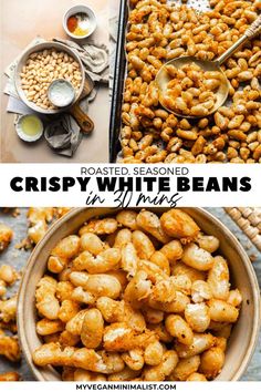 roasted and seasoned crispy white beans in 3 minutes