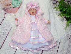 Lara, white-pink-piece, dress, coat + headband, + hat - A beautiful dress for your little princess - All made with love, simply stunning and graceful - Condition: New - Material: 100% polyester decorated with an elegant bow **Available sizes - Gr. 56 - Gr. 62 - Gr. 68 - Gr. 74 - Gr. 80 - Gr. 86 - Gr. 92 - If you need a different size, just write to us - Please specify sizes after purchase **Please note - Sizes: +/-2cm tolerance by manual measurement. - The colors in the pictures are never 100% l Gr 86, Headband Hat, Baptism Dress, Dress Coat, Hat Set, Different Light, Coat Dress, Little Princess, Beautiful Dresses