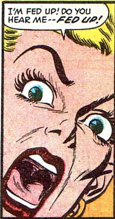 the face of a woman with her mouth open and eyes wide open, in an old comic