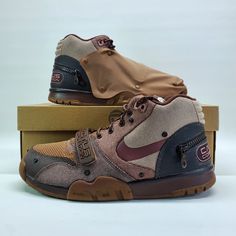 New In Box Nike Air Trainer 1 X Travis Scott Chocolate Dr7515-200 2022 Release Size 9.5 Mens Ships Sameday Thank You For Shopping With Us Nike Air Trainer 1 Travis Scott, Nike Air Trainer 1, Nike Airmax 97, Nike Shox R4, Nike Sneakers Mens, Nike Air Trainer, Nike Shoes Air, Boxing Shoes, Nike Air Max Excee