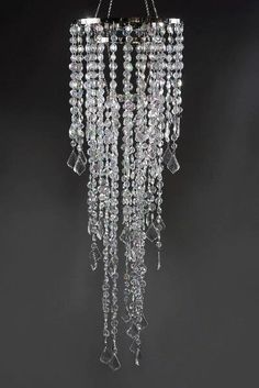 a crystal chandelier hanging from a ceiling