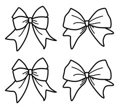 four bows are shown in black and white, each with a large bow at the top