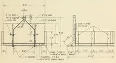 an architectural drawing shows the details of a building's roof and side profiles