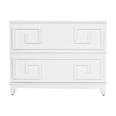 a white dresser with two drawers on each side