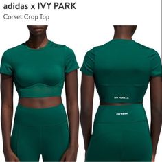 Brand New Adidas X Ivy Park Cell Top, Biker Shorts To Match In Another Listing Ivy, Adidas X Ivy Park, Corset Crop Top, Ivy Park, Adidas X, Biker Shorts, Crop Top, Womens Tops, Adidas