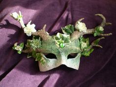 Dryad mask Fairy Masquerade Mask, Fae Masquerade, Fairy Mask Aesthetic, Fantasy Masks, Mascarade Mask Diy, Fancy Mask, Dryad Costume Diy, Fairy Mask, Forest Mask