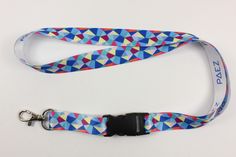 a colorful lanyard with a black buckle on it