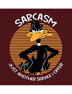 the logo for sargasm just another service i offer, with an image of a cartoon character