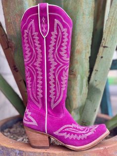 Ladies Hot Pink Suede Boot by Ariat Tall - 10046859 - Blair's Western Wear Marble Falls Ladies Western Boots, Marble Falls, Rodeo Outfits, Handmade Boot, New West, Pink Boots