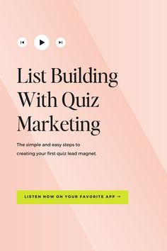 the book list building with quiz marketing