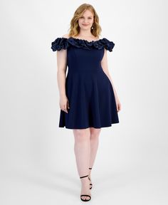 in stock Trendy Plus Size, Off The Shoulder, Shoulder Dress, In Store, Pick Up, Buy Online, Plus Size, Navy, Free Shipping