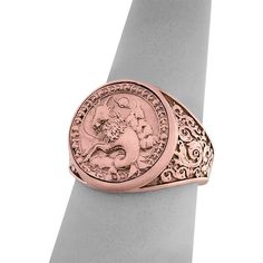 MADE IN THE USA * LAYAWAY PAYMENT PLANS AVAILABLE Item Details Item: Solid Gold Mens Capricorn Zodiac Coin Ring Material: 18K Rose Gold Size: Sizes 5 through 15 are available - Face of ring is 17.3mm (or 0.68 inches) top to bottom, and the band (shank) of ring is 4.2mm (0.16 inches) wide Weight: Size 5 to 6 - 8.0 grams (on average) Size 6.25 to 7 - 8.3 grams (on average) Size 7.25 to 8 - 8.5 grams (on average) Size 8.25 to 9 - 8.8 grams (on average) Size 9.25 to 10 - 9.0 grams (on average) Size Capricorn Ring, Gold Coin Ring, Astrology Jewelry, Ring Rosegold, Capricorn Zodiac, Bold Jewelry, Coin Ring, Zodiac Capricorn, Gold Coin