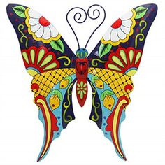 a colorful butterfly with intricate designs on it's wings