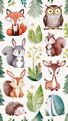 an illustration of many different animals and plants