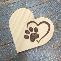 Hand Engraved Wood Heart Dog Cat Pet Paw Engraved Wood Coasters, Nautical Anchor, Wood Hearts, Pet Paws, Wooden Heart, Cat Pet, Engraved Wood, Wood Coasters, Wooden Hearts