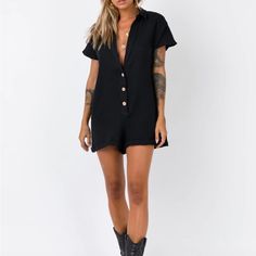 Vixen Romper Black Short Romper, Romper With Train, Disco Jumpsuit, Black Romper Shorts, Coverall Jumpsuit, Polka Dot Jumpsuit, Black Overalls, Disco Dress, Strapless Romper