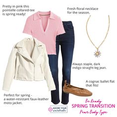 Springtime weather is so finicky! It could be snowing, raining, windy, humid, warm, or sometimes you get those perfect spring days. Windy Spring Outfit, Pear Body, Spring Outfit