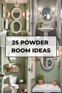 25 powder room ideas featuring elegant mirrors, plants, and wall decor. Powder Restroom Ideas, Tiny Half Bath Decor, Elegant Powder Room Luxury, Powder Room Storage Ideas, Elegant Powder Room Ideas, Transitional Powder Room Ideas, Small Powder Room Design, Small Powder Bathroom Ideas, Explore Decor