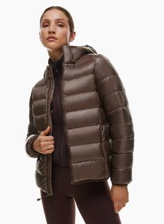 THE LITTLE PUFF™ | Aritzia Puffer Coat Aritzia, Aritzia Super Puff Liquid Shine, Cool Jackets, Water Repellent Fabric, Coats And Jackets, Light Jacket, Base Layer, Water Repellent, Insulation