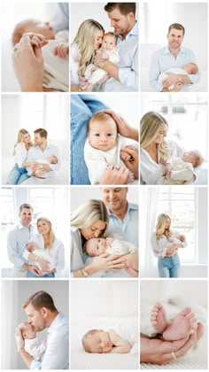 a collage of photos with people holding their babies