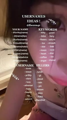 a woman with her mouth open and the words usernames in front of her