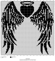 the cross stitch pattern shows an angel with wings