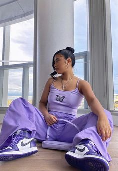 Purple Streetwear, Wearing Purple, Purple Fits, Looks Country, Streetwear Fits, Purple Outfits, Tomboy Style Outfits, Streetwear Fashion Women, Tomboy Fashion