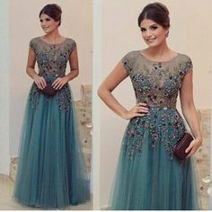 Lace Evening Dress Long, Cap Sleeve Prom Dress, Beaded Prom Dress, Evening Dress Fashion, فستان سهرة, Custom Size Dresses