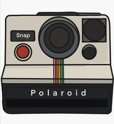 an old polaroid camera with the word snap on it's front and bottom