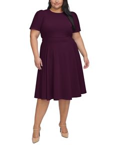 in stock Midi Short Sleeve Dress, Plus Size Shorts, Midi Dress With Sleeves, Plus Size Dress, Calvin Klein, In Store, Pick Up, Buy Online, Midi Dress