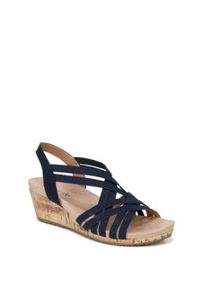 Find the sandal youll love to live in with these stretchy wedge sandals for women.Fabric UpperFABRIC LiningSynthetic OutsoleFOAM Footbed1.875 Heel heightSandal available in sizes M 5-10,11,12, W 6-10,11,12 | Wide Width Women's Mallory Sandal by LifeStride in Lux Navy Fabric (Size 8 W) Wedges, Wedge Sandals, Navy Sandals, Navy Fabric, Woman Within, Swimsuits For All, Sandals For Women, Casual Sandals, Shoes Sandals