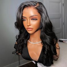 Category:Human Hair Lace Wig; Gender:Women,wigs for black women; Wig Type:Natural Wigs; Occasion:Party  Evening,Vacation,Daily Wear; Age Group:Adults; Color Shade:Black; Density:150%; Origin of Hair Donors:Brazilian Hair; Hair Material:Human Hair; Cap Construction:13x4 Lace Front; Lace Material:Chinese Lace; Texture:Body Wave; Length:Long; Features:Pre-Plucked,Glueless,with Baby Hair; Listing Date:02/21/2024; Cap Circumference:; Front to Back:; Nape of Neck:; Side to Side Across Forehead:; Side Hair Websites, Body Wave Wigs, Full Lace Frontal, Invisible Lace, Virgin Hair Wigs, Cheap Human Hair, Beautiful Wigs, Human Virgin Hair, Body Wave Wig