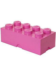 a pink lego brick with six small bricks in it