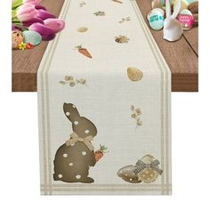 a table runner with an easter bunny on it