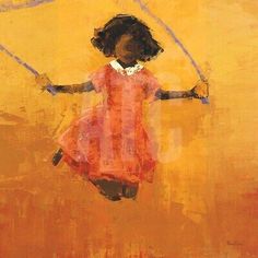 24W"x24H" JUMP NO. 5 by REBECCA KINKEAD - ROPE SKIP EXERCISE - CHOICES of CANVAS  | eBay Black Art Painting, Afrocentric Art, Black Artwork, Norman Rockwell, African American Art, Frames For Canvas Paintings, No 5, African Art, Black Art