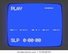 an old computer screen with the words play on it, which appears to be playing