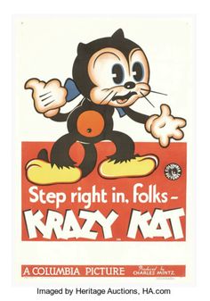 an advertisement for the famous cartoon cat from the 1950's, called crazy rat