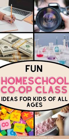 the words fun homeschool co - op class ideas for kids of all ages