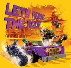 the poster for let's race the bus is shown in front of an orange background