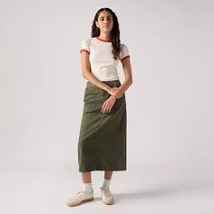 Surplus Skirt - Tan | Levi's® US Mens Jeans Guide, Levis Outfit, Utility Skirt, Jeans Bootcut, Overall Dress, Green Skirt, Sweater And Shorts, Girls Jeans, Jeans Denim